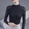 Women's Western Half-High Collar Slim T-Shirt - 2025 Spring/Autumn Long-Sleeve Top