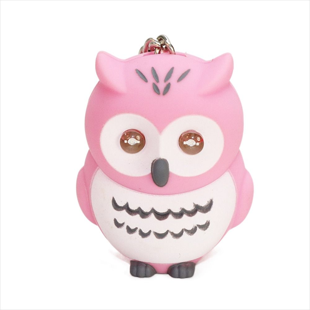 Женский мужской мини-светильник, сумка, подвеска, автомобильный брелок, брелок в виде совы, звуковой свет, светодиодный брелок