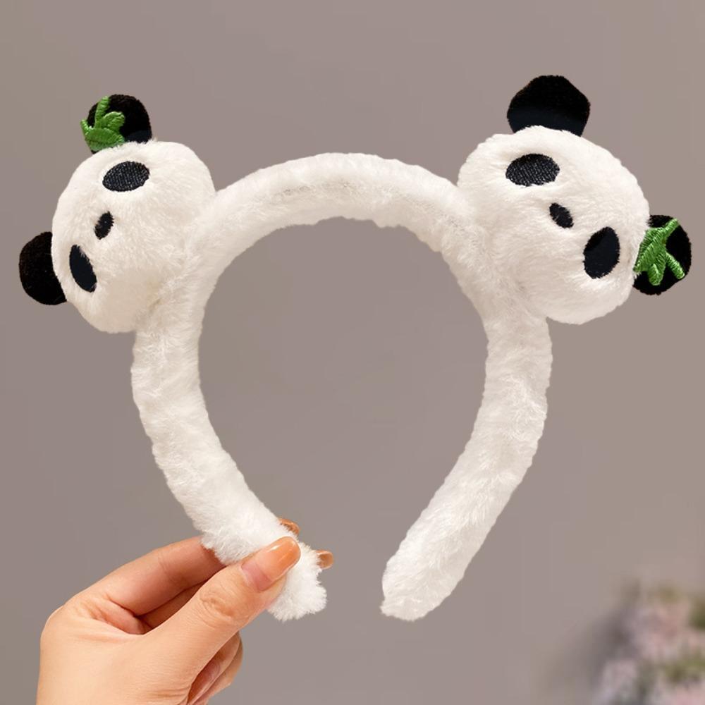 Повязка на голову в китайском стиле с пандой, заколка для волос из зоопарка, плюшевая кукла, обруч для волос, милая мультяшная резинка для волос, для улицы