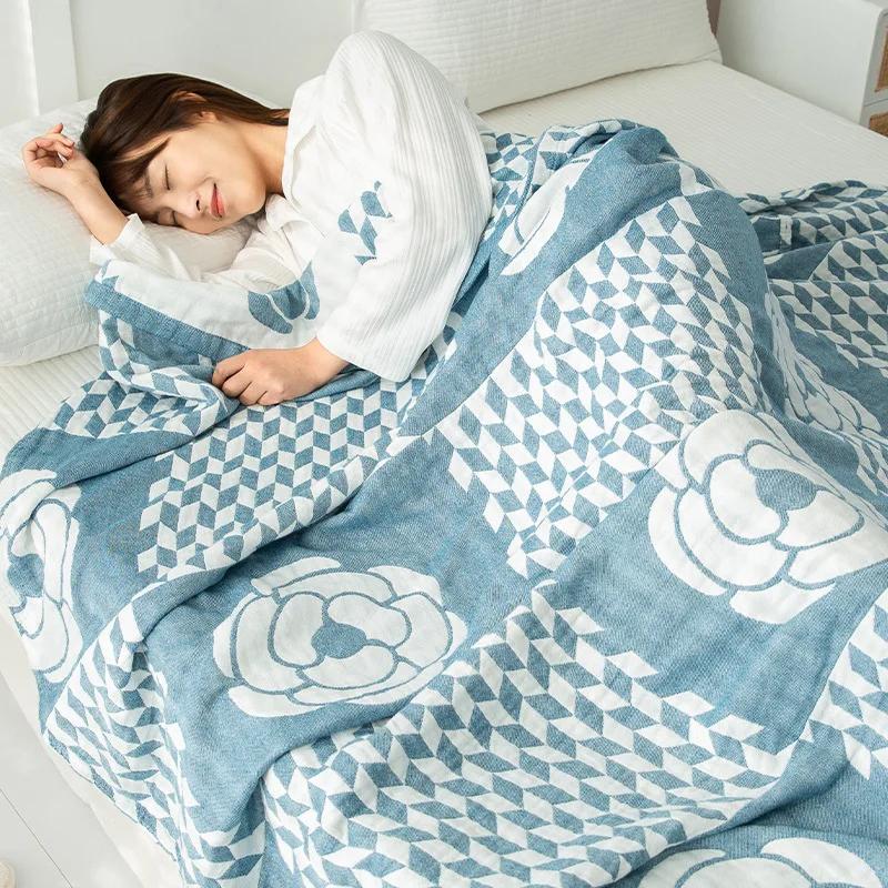 Новое двойное хлопковое одеяло для кроватей, марлевая простыня для дивана, одно крутое одеяло, мягкое дышащее удобное покрывало на кровать