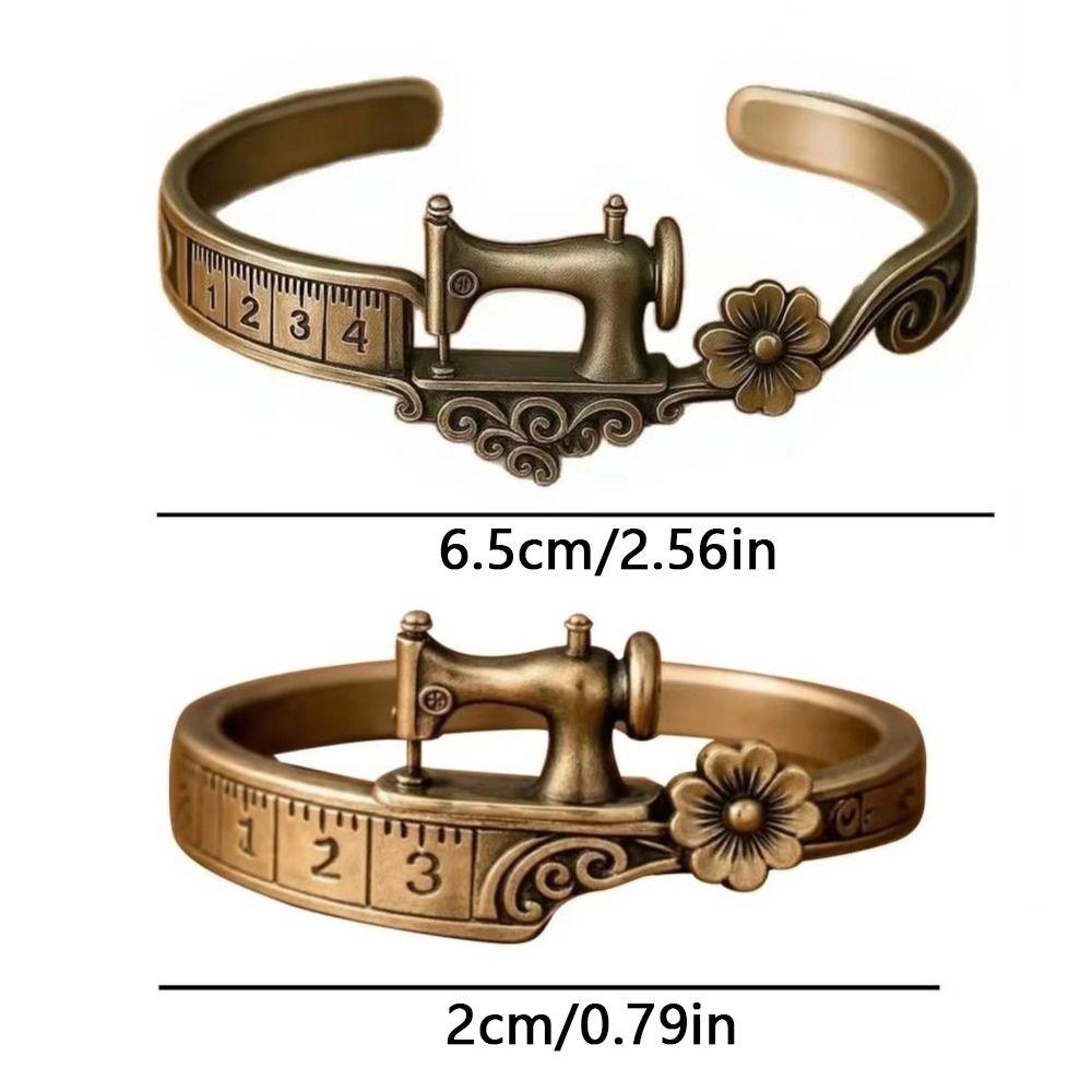 Timeless Tailoring Design Ring Set Alloy Open Cuff Bracelet Sewing Lover's Bracelet  for Women