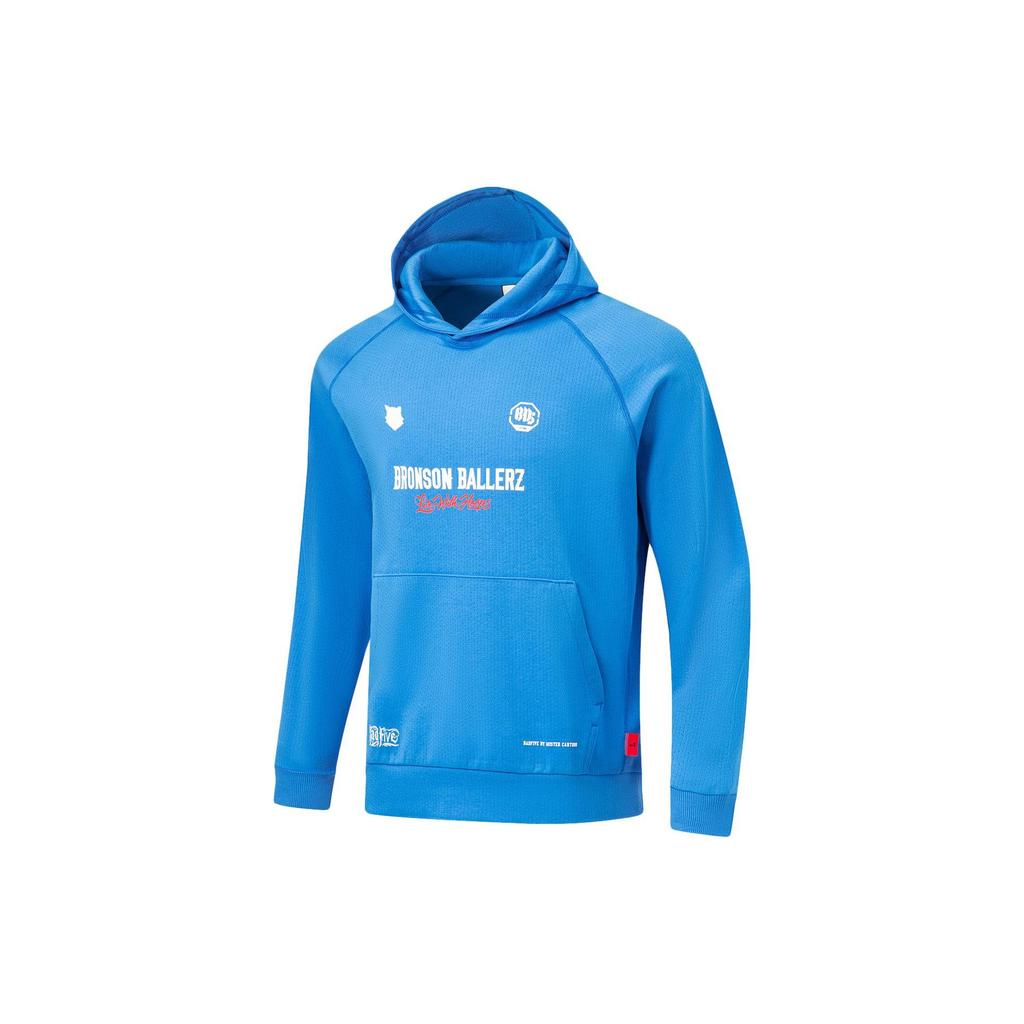 Толстовка с капюшоном и длинным рукавом Li Ning Badfive Series с принтом букв, мужская толстовка темно-синего цвета AWDTB95-1