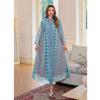 Indonesia Embroidery Hot Drilling Robe Middle East Elegant Print Photography Travel Fairy Dress Dubai Women Dresses
