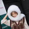 Hot Sell Winter Women Natural Fox Fur Hats&Scarves Lady Warm Fluffy Real Fox Fur Hat&Scarf Luxury Knit Genuine Fur Hooded Scarf