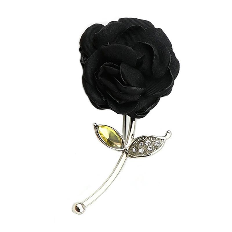 Vintage Sweet Rhinestone Floral Brooches Rose Breastpin Men Suit Shawl Lapel Pins Groom Wedding Dinner Brooch Accessory Gift
