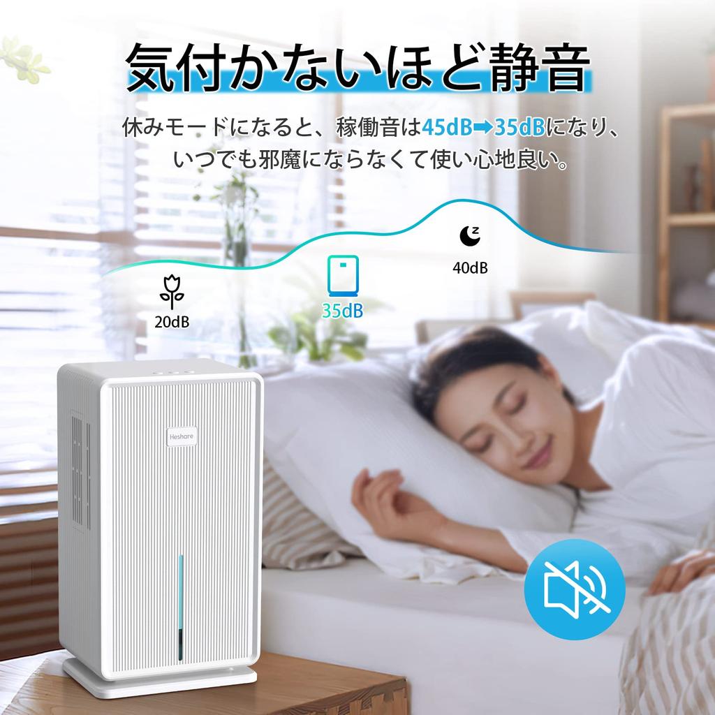 Heshare Large Rainy Full Water Compatible with Tatami Energy Moisture Room Mold Small Handle Included Dehumidifier, Capacity, 3L, Powerful,