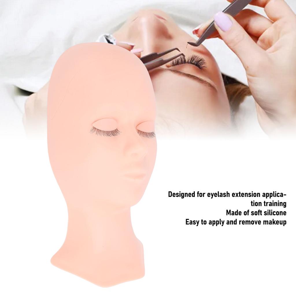 Головка манекена для ресниц, сменная силиконовая голова для ресниц, модель для практики, однослойное веко