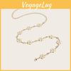 Flower Fashionable Metal Waist Chain With Rhinestone Decoration For Daily