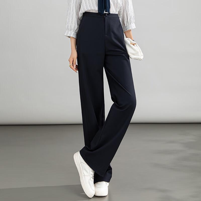 Women's High-Waisted Wide-Leg Draped Suit Pants
