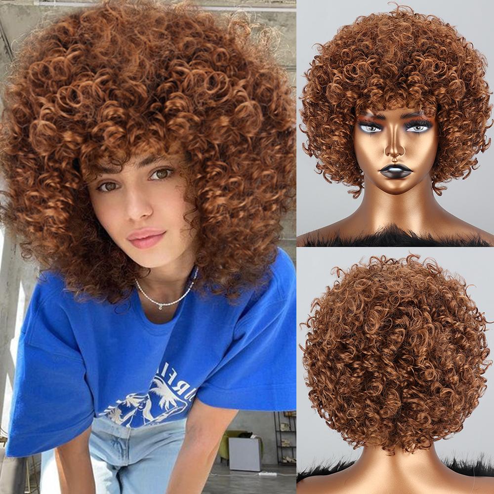 LISI HAIR Афро-кудрявые вьющиеся парики с челкой, синтетические парики для натуральных волос, серебристо-серый парик, косплей, термостойкое волокно, пушистый парик