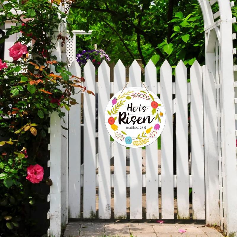 Он Воскрес Дверной знак Пасхальные украшения для дома Пасхальный декор Он Воскрес Подвесные украшения Христианский Иисус Деревянный дверной подвес для стены Дома Улицы
