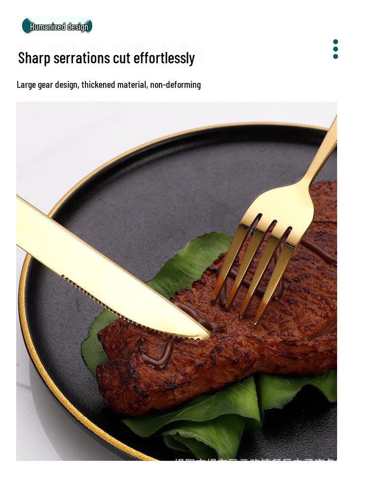 Позолоченный набор столовых приборов из 24 предметов с бамбуковыми ручками – Столовая посуда из нержавеющей стали в западном стиле для дома, вечеринки, банкета или в подарок