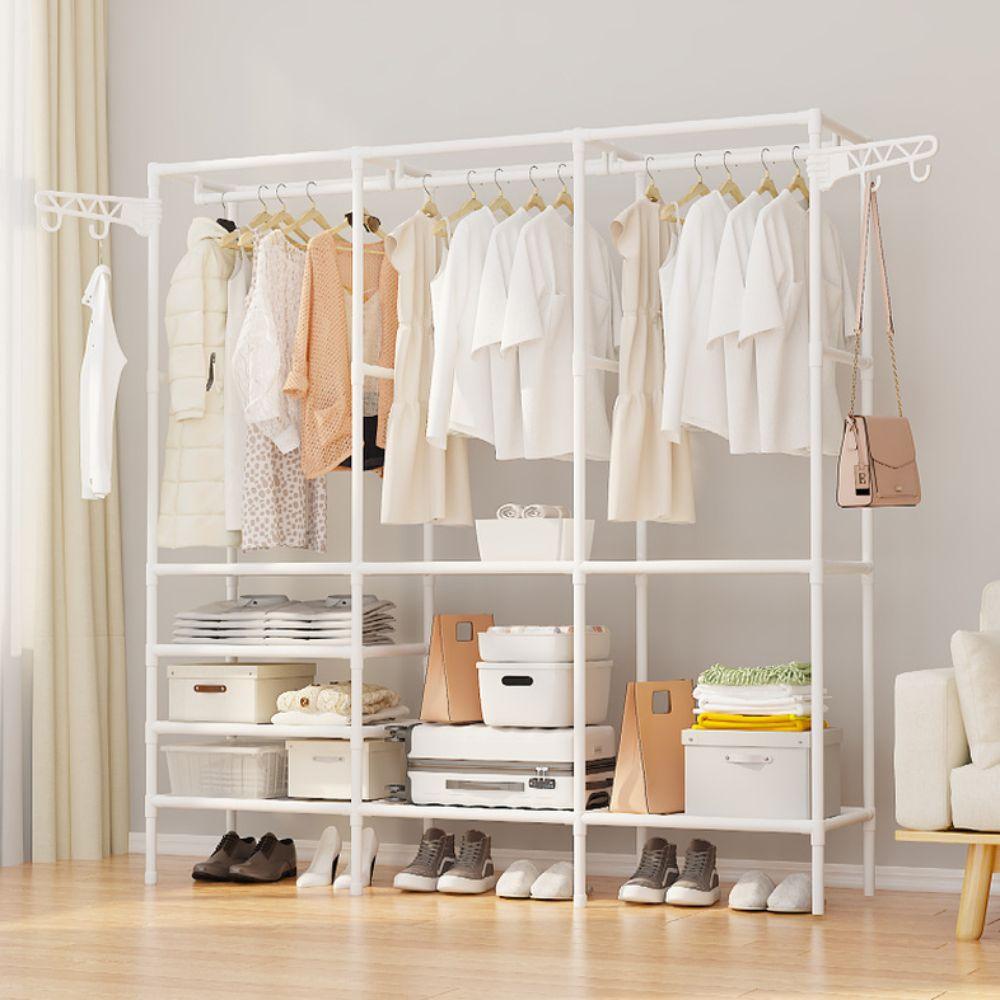 Бытовая напольная вешалка для одежды, двухрядная, прочная, для хранения, гардероб, для спальни