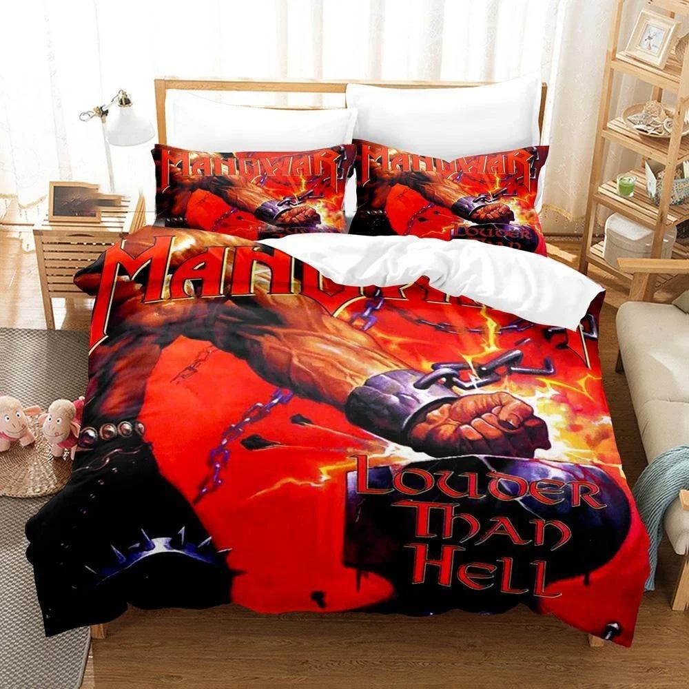 3D Printed Manowar Hip Hop Bedding Set Duvet Cover Bedroom Comforter Single Twin King Size Quilt Cover Home Textile 2/3PCS
