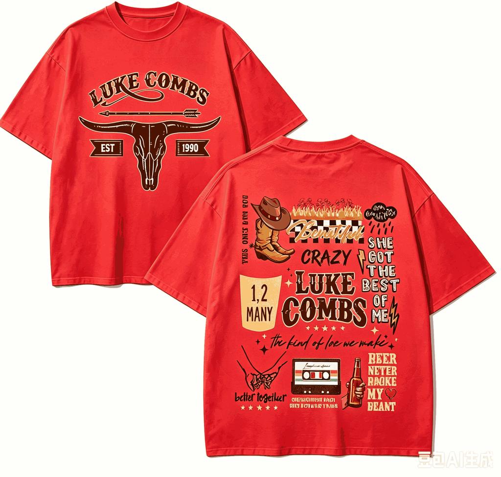 Luke Combs For Fan Gift Tshirt Unisex Unisex Harajuku Oversizedunisex Short Sleeve Streetwear High Quality Couples Comfortable Soft