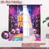 2D flat printing 2pcs Curtain Disco Party Digital Printed Polyester Drapes Party Decorations Use for Holiday Party General
