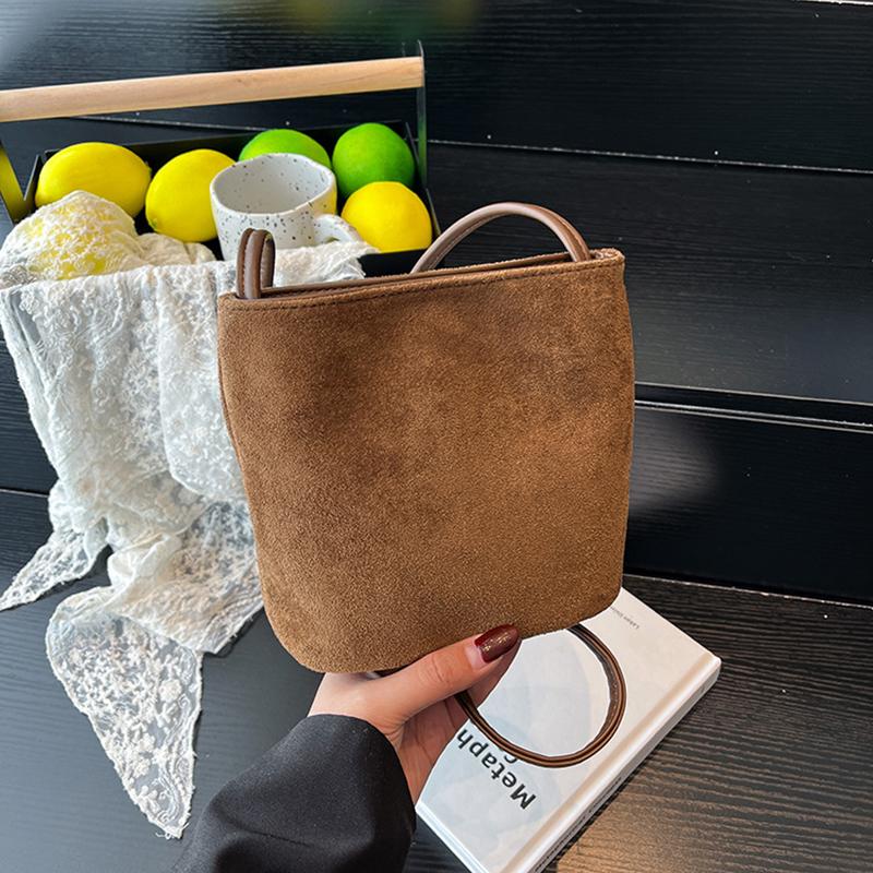 Ретро замшевая сумка-хобо, милые наплечные сумки, лаконичные женские сумки с прострочкой, высококачественная универсальная маленькая квадратная сумка