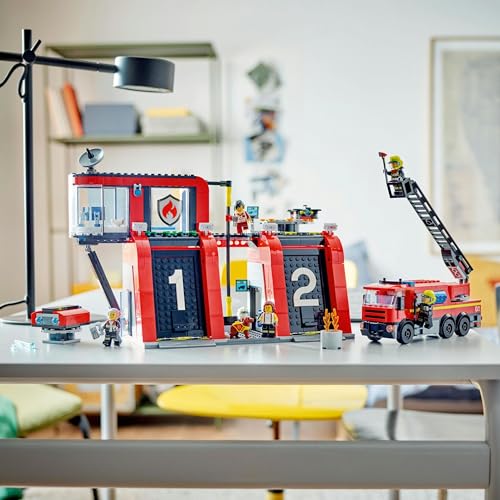Пожарная станция и пожарная машина LEGO City 60414 Игрушка для мальчиков и девочек