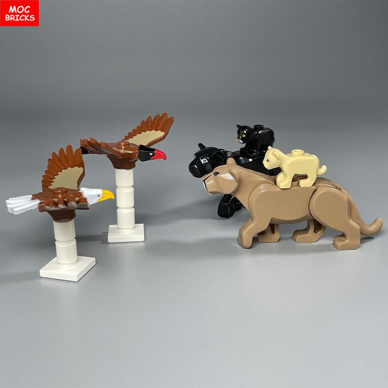 Кирпичики MOC Джунгли Подлесок Лесное животное Обезьяна Коза Жираф Птица Ночная сова Аксессуары Строительные блоки Игрушки-друзья Подарки