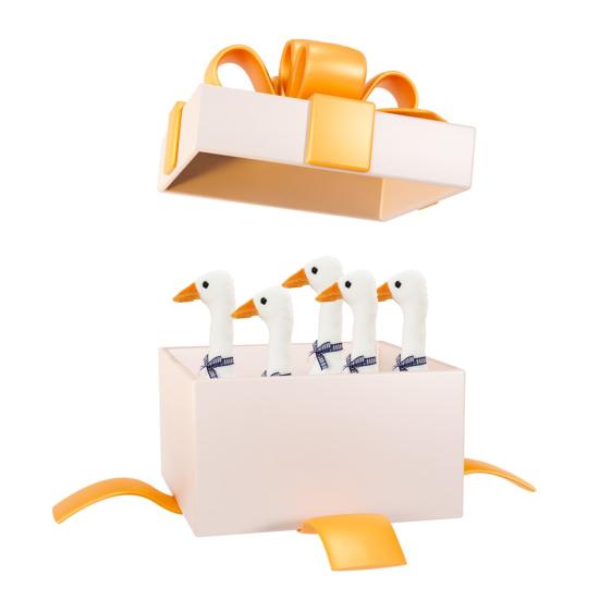 Плюшевая кукла Гусь с лентой Мягкая набивная игрушка Подушка для сна и обнимания для малышей Домашнее украшение Милый реквизит для фотосъемки