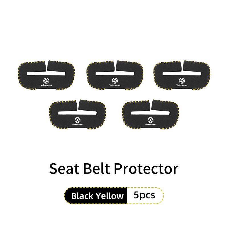 hijk1 Car Seat Belt Buckle Protector Safety Belt Anti-scratch Cover For Volkswagen VW Golf 4 6 GTI Tiguan Passat B5 B6 B7 CC Jetta MK5