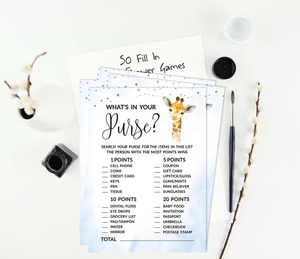 Inkdotpot Игровой набор для детского душа из 50 игр BabyA AlphabetA ABCA Game Giraffe Jungle Animals Party