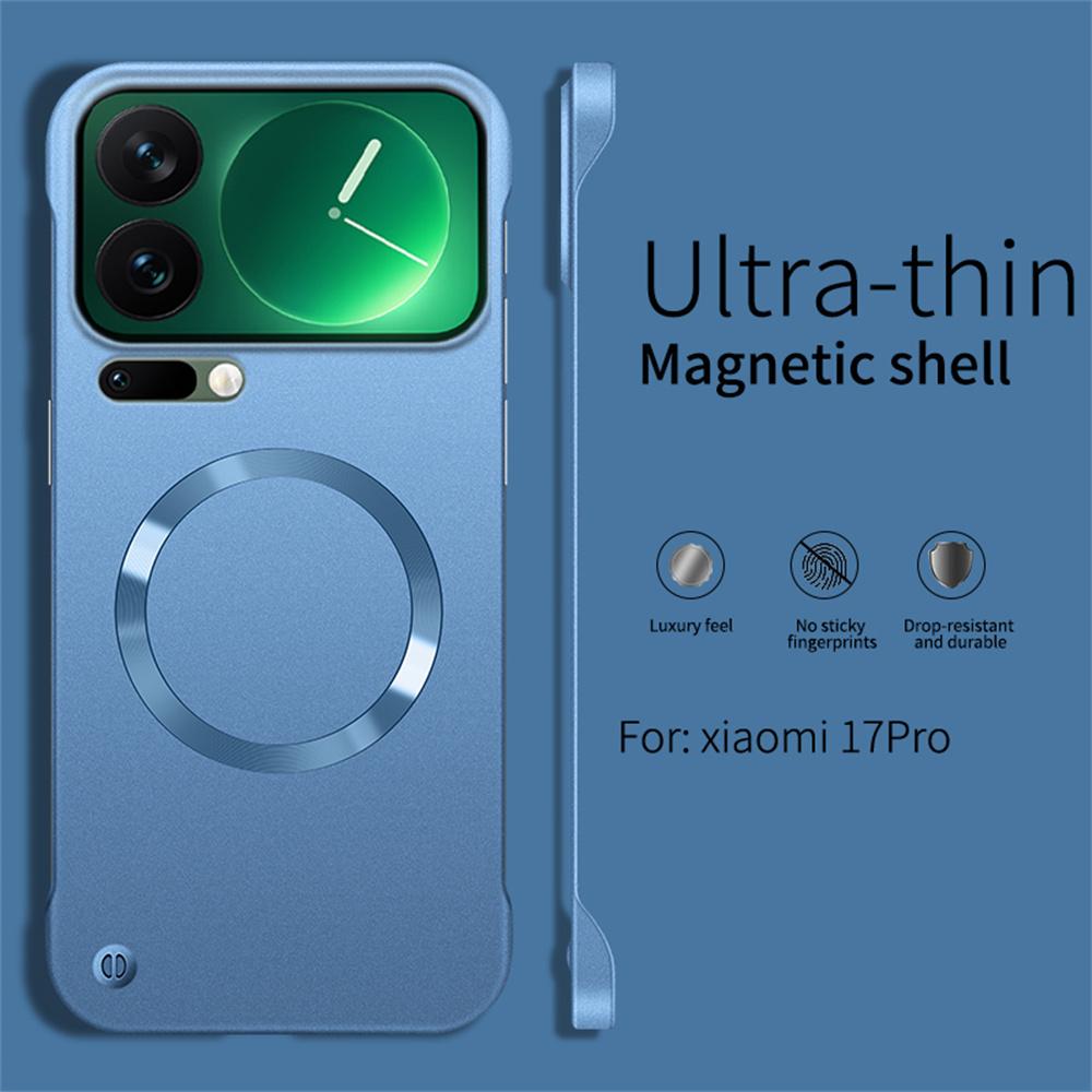Покрытие Металлический Цвет Без Рамки Магнитный Чехол Для Телефона Для Xiaomi 15 17 Pro Max 14 13 Ultra Для Magsafe Ультратонкий Чехол