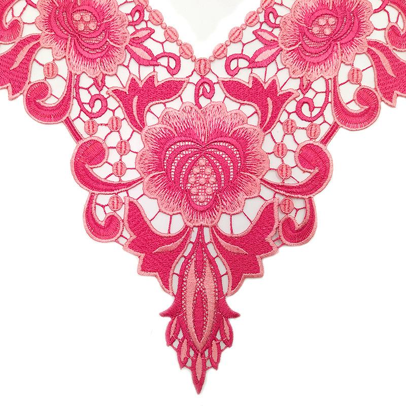 Цветной водорастворимый воротник, трехмерная полая вышивка-брошь, тяжелая промышленная разноцветная вышивка, съемный воротник, кружевные аксессуары для DIY