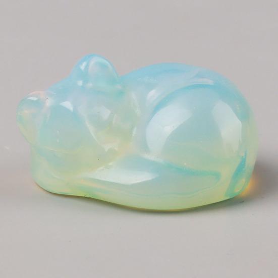 Аметистовая статуэтка кошки, целебный кристалл, спящая кошка, полированный драгоценный камень, украшение для домашнего офиса