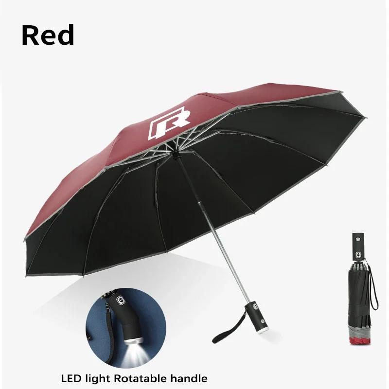 VW GTI GOLF 2026 Hot For VW VOLKSWAGEN Car Led Light Automatic Folding Windproof Sunshade Umbrella For Volkswagen R Tiguan Arteo