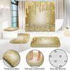 1/4 шт. Роскошный золотой цветочный водонепроницаемый комплект занавесок для душа, декоративный набор для ванной комнаты, нескользящий коврик для унитаза, коврик для ванной и 12 крючков