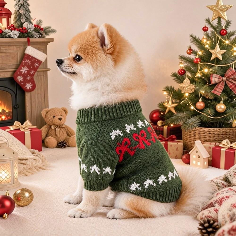 keep warm Pet Sweater Xmas style Knit Puppy Pullovers Soft Dog Turtleneck Dog