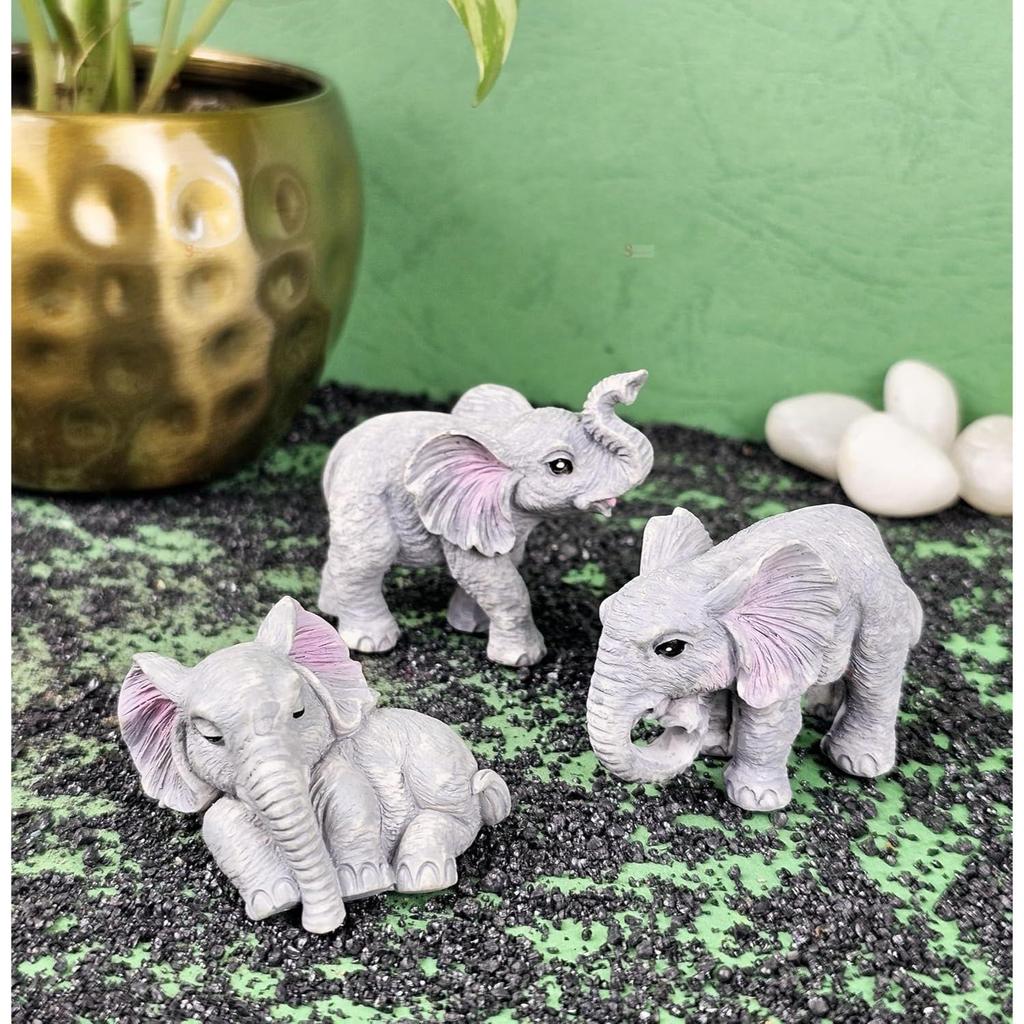1 комплект (3 куска) Миниатюрные фигурки слонов | Декоративный экспонат | Подарок для него/нее, на День матери, для дома, спальни