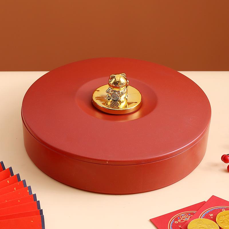 Креативная праздничная фруктовая тарелка с крышкой, коробка для хранения сухофруктов, тарелка для конфет в стиле легкой роскоши, бытовая гостиная, чайный столик, коробка для фруктов с семенами дыни