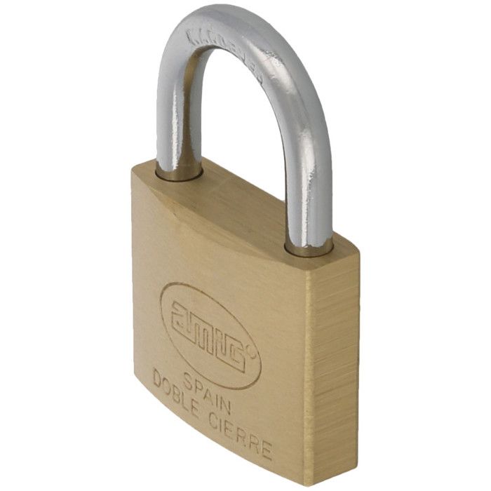 Cadenas - AMIG - 2-40 - Laiton mat - Anse acier 40 mm - Double fermeture