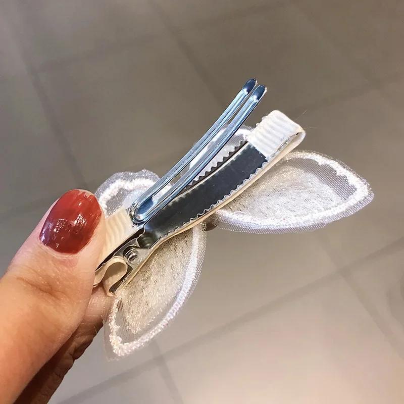 Вышитая 3D-заколка для волос «Бабочка» Супер бессмертная заколка для волос в старинном стиле с жемчугом и сеткой, заколка для челки, декоративный аксессуар для волос для девочек