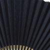 Большой веер, обтянутый тканью, черное лакированное основание, окрашенный в черный цвет, с синим узором.