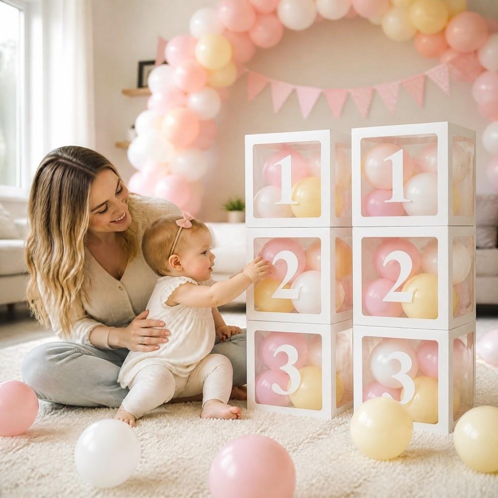 Clear Material Balloon Box Transparent Party Balloon Box Background Props Display Box Baby Shower