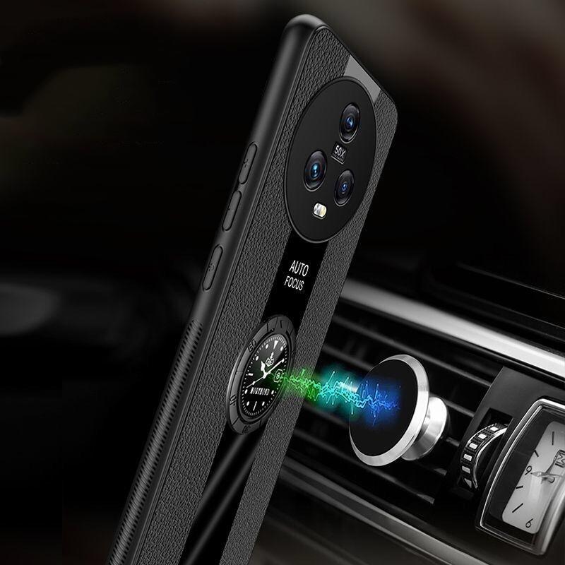 Магнитный Чехол-Кольцо для Honor Magic 5 Pro Чехол Роскошная Обложка из Искусственной Кожи для Magic5 5Pro 5G Capa Силиконовый Ударопрочный Бампер
