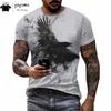 Gothic Crow 3D Print Men's Clothing Fashion T Shirt Men Crow Graphic T Shirts O-Neck Pullover T-shirts for Men Short Sleeve Tee