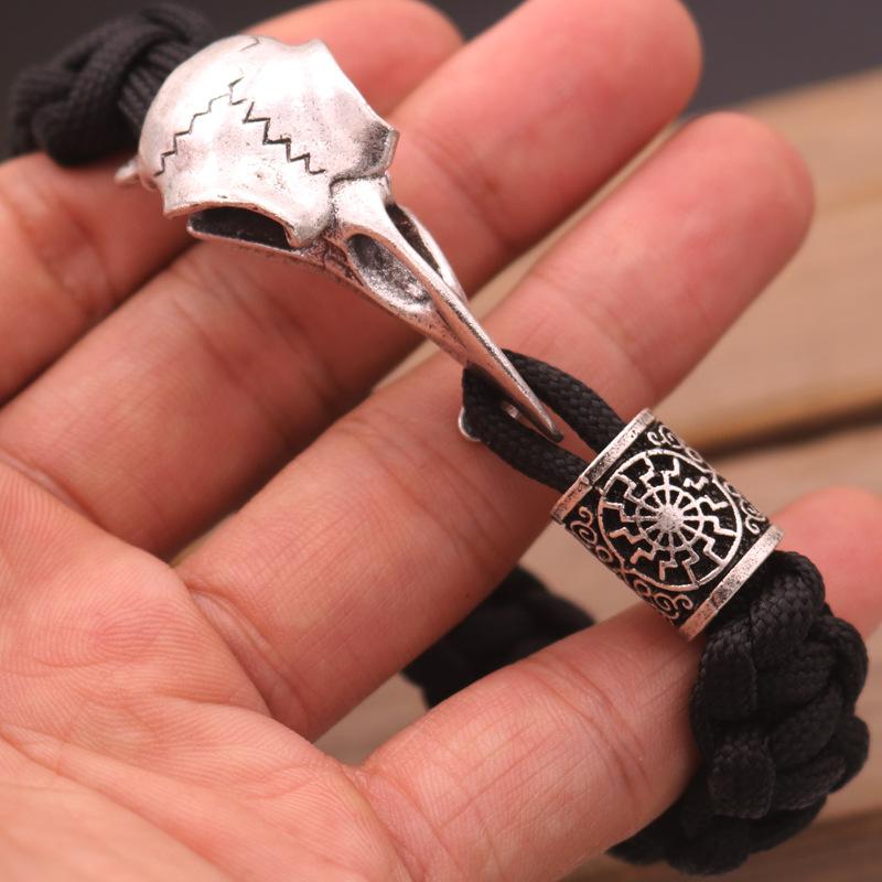 Череп Ворона Прямой Треугольный Бусы Aoding Myth Кельтский Узел Браслет Персонализированный Панк Плетеный Браслет