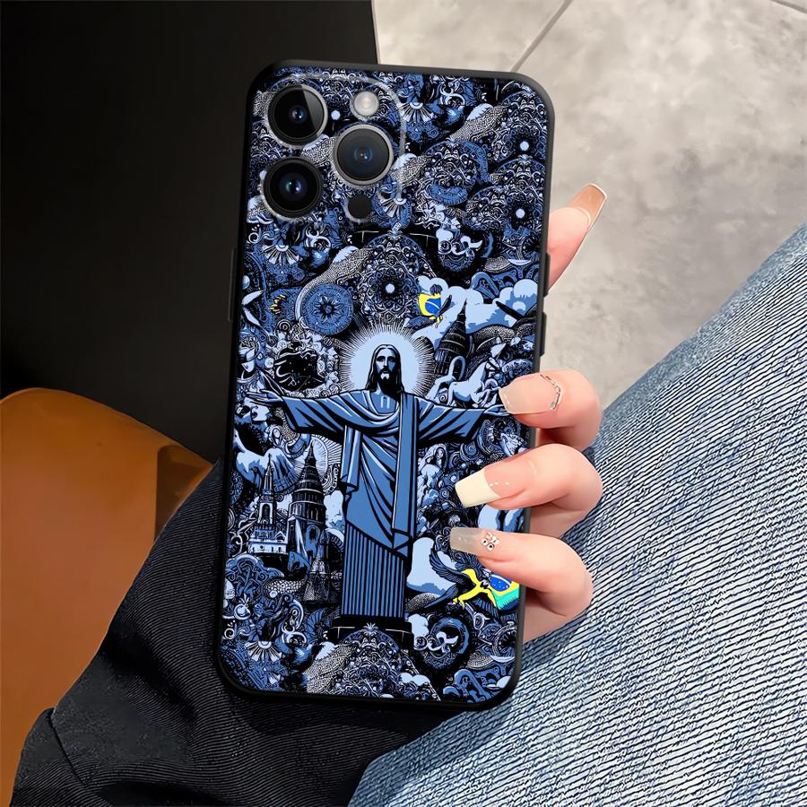Чехол для Apple iPhone XR XS MAX 11 14 Air 13 17 Pro Max 12 16 15 Pro 7 8 Бог Иисус Чехол Capa