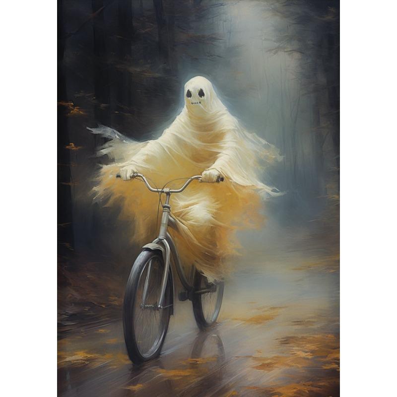 Призрак на унитазе, читающий газету, Постер, Мрачная викторианская картина на холсте, Веселое жуткое настенное искусство, Декор для комнаты, дома, стены