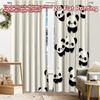 2pcs, 2D FLAT PRINTING Curtains (Without Rod) Panda Lines Festival Creative Curtains Machine Washable Fabric Curtains Room Decor