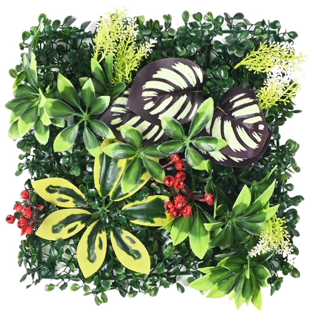 DIY Artificial Plant Wall Panel Eternal Life Flower Simulation Maple Plant Sheet Durable 25*25cm Artificial Fern Grass