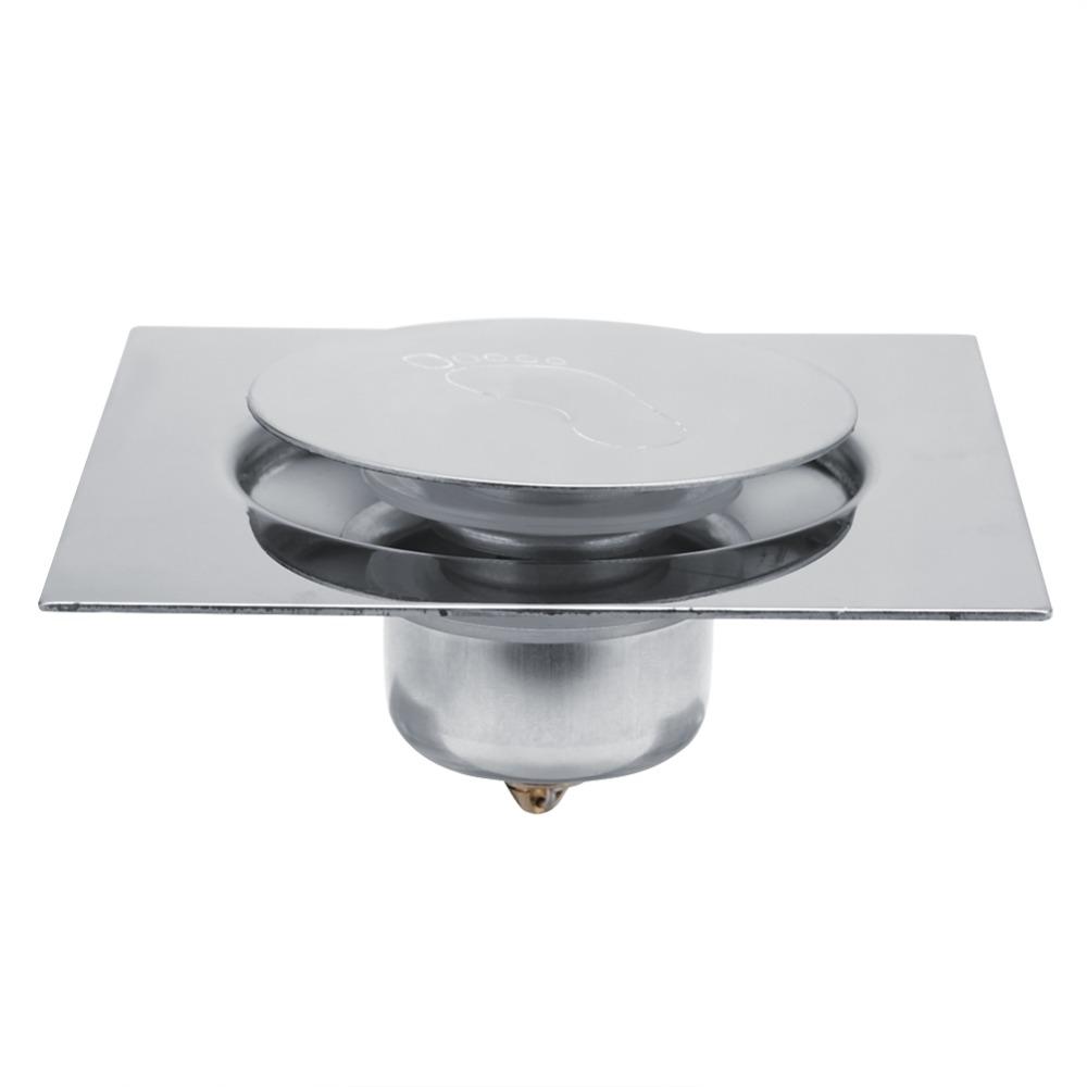 Removable Cover Grate Pedal Bounce Floor Drain Square Shower Drain Durable Floor Drain Garage