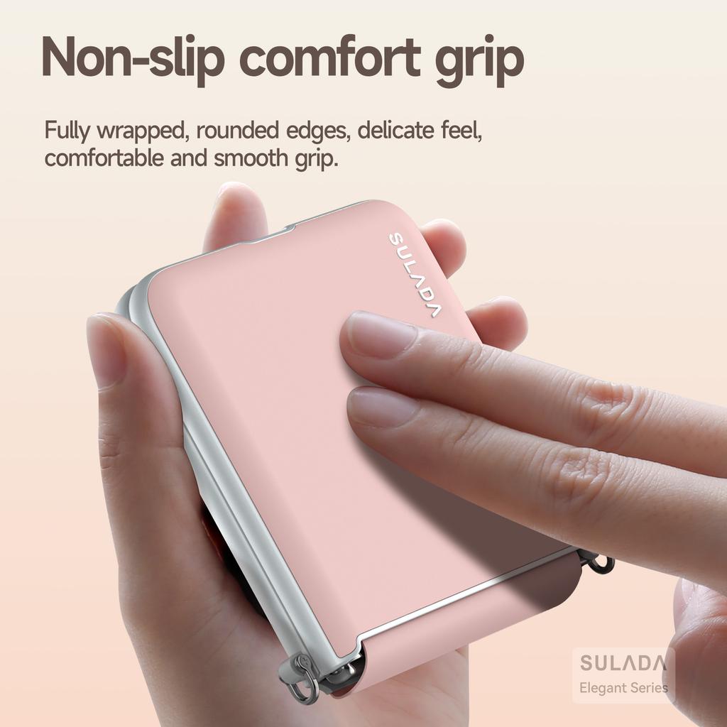 SULADA Чехол для Samsung Galaxy Z Flip7 5G с ремешком Кожаная задняя крышка телефона Защита шарнира