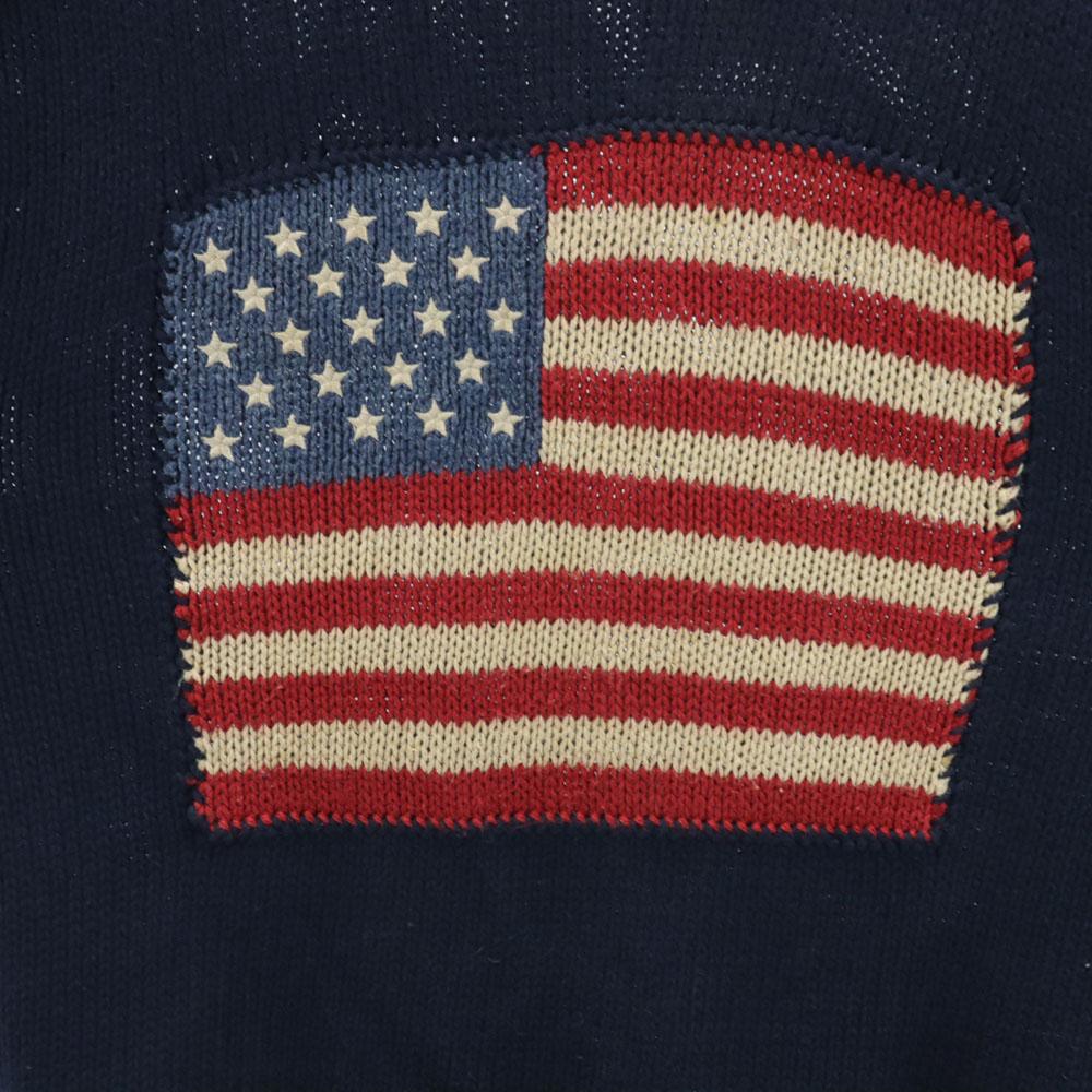 POLO COUNTRY Ralph Lauren Винтажный трикотажный свитер из хлопка с длинным рукавом Женский Б/У