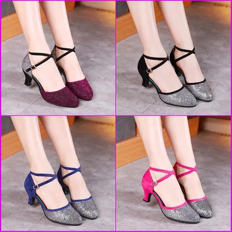 Fashion Summer New Women's Ballroom Dance Shoes for Women Soft Latin Dance Shoes for Girls Salsa Tango Sandals