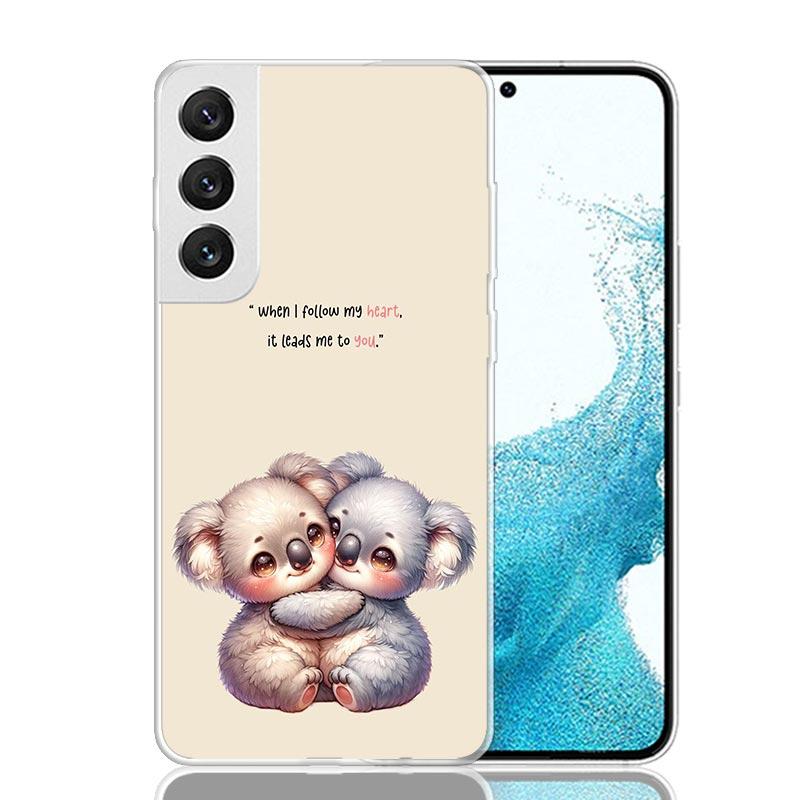 Коала Каваи Милое Животное Чехол для Телефона Для Samsung Galaxy S26 Ultra S23 S24 S25 Edge S20 FE S21 S22 Plus Мягкий Чехол с Принтом Забавный